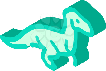 velociraptor dinosaur isometric icon vector. velociraptor dinosaur sign. isolated symbol illustration
