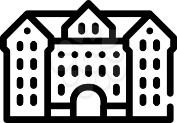 university building line icon vector. university building sign. isolated contour symbol black illustration