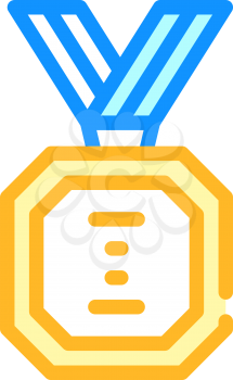 golden medal color icon vector. golden medal sign. isolated symbol illustration