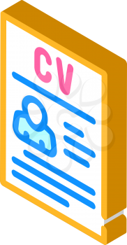 curriculum vitae cv isometric icon vector. curriculum vitae cv sign. isolated symbol illustration