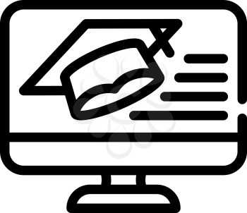 electronic education and graduation line icon vector. electronic education and graduation sign. isolated contour symbol black illustration