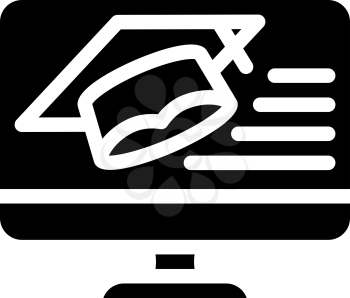 electronic education and graduation glyph icon vector. electronic education and graduation sign. isolated contour symbol black illustration
