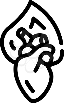 burning heart line icon vector. burning heart sign. isolated contour symbol black illustration