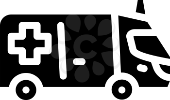 ambulance car glyph icon vector. ambulance car sign. isolated contour symbol black illustration