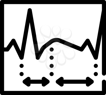 diastole, analysis of sistal and cardiogram line icon vector. diastole, analysis of sistal and cardiogram sign. isolated contour symbol black illustration