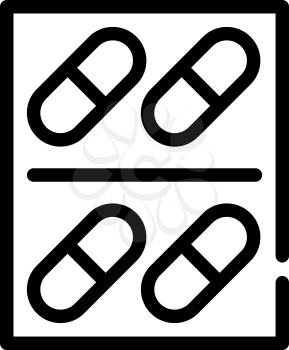 pills package line icon vector. pills package sign. isolated contour symbol black illustration