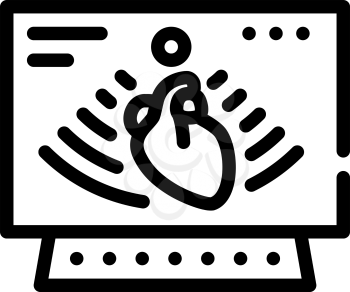 heart ultrasound line icon vector. heart ultrasound sign. isolated contour symbol black illustration