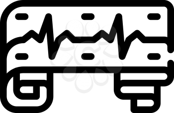 heart cardiogram line icon vector. heart cardiogram sign. isolated contour symbol black illustration