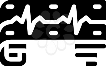 heart cardiogram glyph icon vector. heart cardiogram sign. isolated contour symbol black illustration