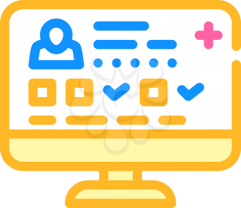 digital medical card color icon vector. digital medical card sign. isolated symbol illustration
