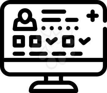 digital medical card line icon vector. digital medical card sign. isolated contour symbol black illustration