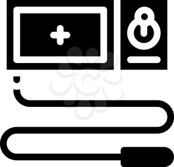 endoscope tool glyph icon vector. endoscope tool sign. isolated contour symbol black illustration