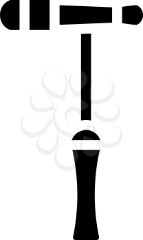 neurologist hammer glyph icon vector. neurologist hammer sign. isolated contour symbol black illustration