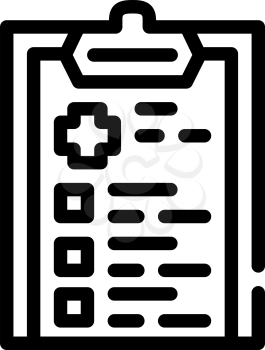 medical checklist line icon vector. medical checklist sign. isolated contour symbol black illustration