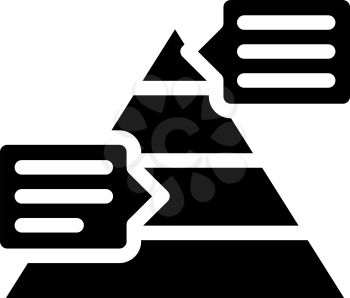 pyramided data analysis glyph icon vector. pyramided data analysis sign. isolated contour symbol black illustration