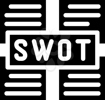 swot analysis glyph icon vector. swot analysis sign. isolated contour symbol black illustration