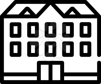 school building line icon vector. school building sign. isolated contour symbol black illustration