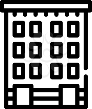 apartment building line icon vector. apartment building sign. isolated contour symbol black illustration