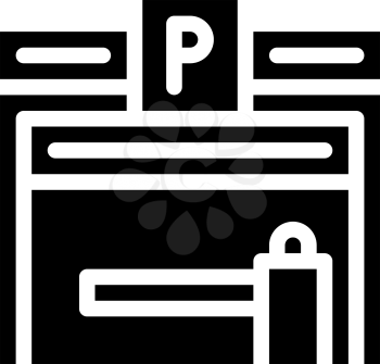 parking building glyph icon vector. parking building sign. isolated contour symbol black illustration