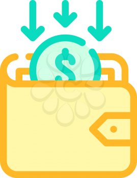 back money in wallet color icon vector. back money in wallet sign. isolated symbol illustration
