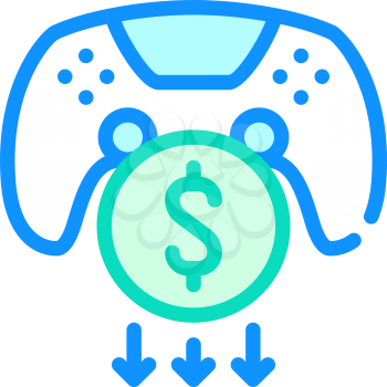 cashback after buy video game color icon vector. cashback after buy video game sign. isolated symbol illustration