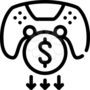 cashback after buy video game line icon vector. cashback after buy video game sign. isolated contour symbol black illustration