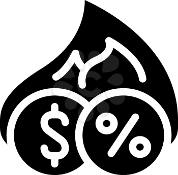 cashback percentage glyph icon vector. cashback percentage sign. isolated contour symbol black illustration