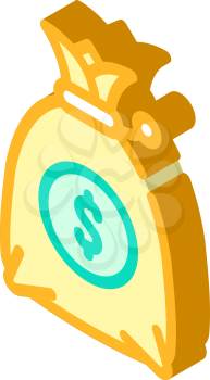 money bag isometric icon vector. money bag sign. isolated symbol illustration