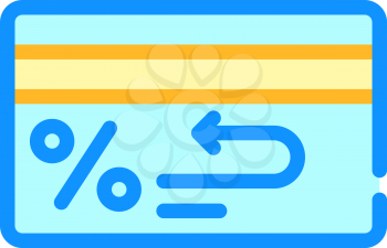 bank card cashback percentage color icon vector. bank card cashback percentage sign. isolated symbol illustration