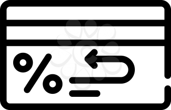 bank card cashback percentage line icon vector. bank card cashback percentage sign. isolated contour symbol black illustration