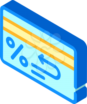 bank card cashback percentage isometric icon vector. bank card cashback percentage sign. isolated symbol illustration