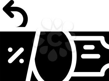 money share of cashback glyph icon vector. money share of cashback sign. isolated contour symbol black illustration
