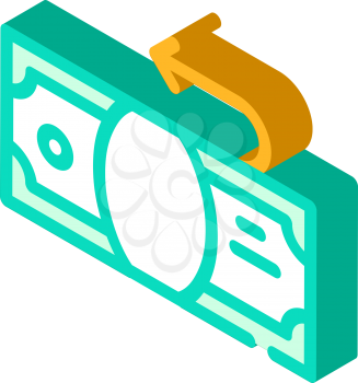 money banknote purchase isometric icon vector. money banknote purchase sign. isolated symbol illustration
