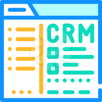 crm web site color icon vector. crm web site sign. isolated symbol illustration