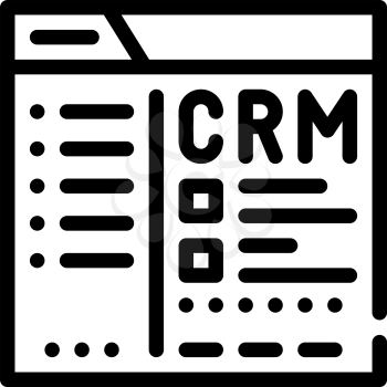 crm web site line icon vector. crm web site sign. isolated contour symbol black illustration