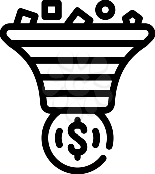 advertising traffic filtration money line icon vector. advertising traffic filtration money sign. isolated contour symbol black illustration