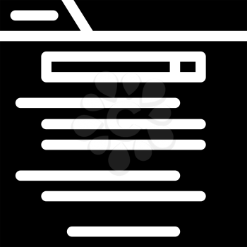 web site search glyph icon vector. web site search sign. isolated contour symbol black illustration