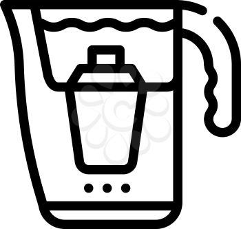 filtering pot line icon vector. filtering pot sign. isolated contour symbol black illustration