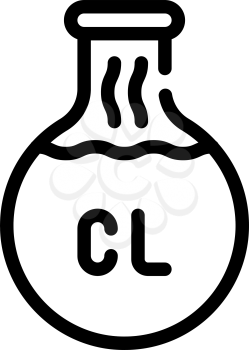 chlorine flask line icon vector. chlorine flask sign. isolated contour symbol black illustration