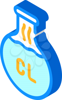 chlorine flask isometric icon vector. chlorine flask sign. isolated symbol illustration