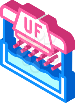 ultraviolet water treatment isometric icon vector. ultraviolet water treatment sign. isolated symbol illustration