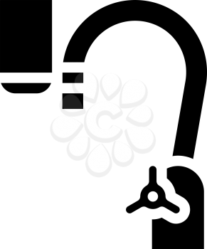 filter for filtration water from faucet glyph icon vector. filter for filtration water from faucet sign. isolated contour symbol black illustration