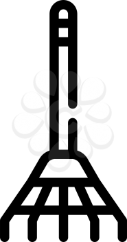 rake equipment line icon vector. rake equipment sign. isolated contour symbol black illustration