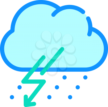 rain thunderstorm and lightning color icon vector. rain thunderstorm and lightning sign. isolated symbol illustration