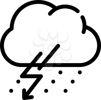 rain thunderstorm and lightning line icon vector. rain thunderstorm and lightning sign. isolated contour symbol black illustration
