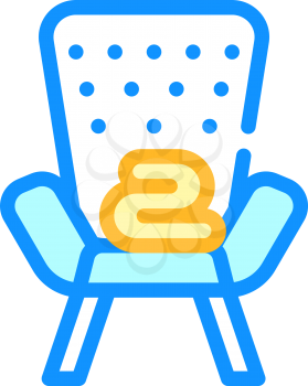 armchair with plaid color icon vector. armchair with plaid sign. isolated symbol illustration