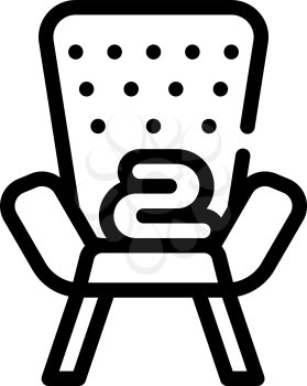armchair with plaid line icon vector. armchair with plaid sign. isolated contour symbol black illustration
