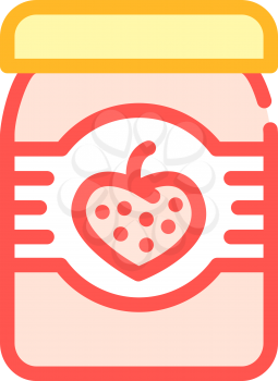 strawberry jam jar color icon vector. strawberry jam jar sign. isolated symbol illustration
