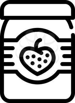 strawberry jam jar line icon vector. strawberry jam jar sign. isolated contour symbol black illustration