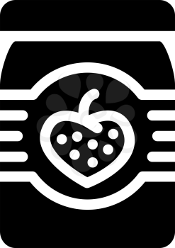 strawberry jam jar glyph icon vector. strawberry jam jar sign. isolated contour symbol black illustration